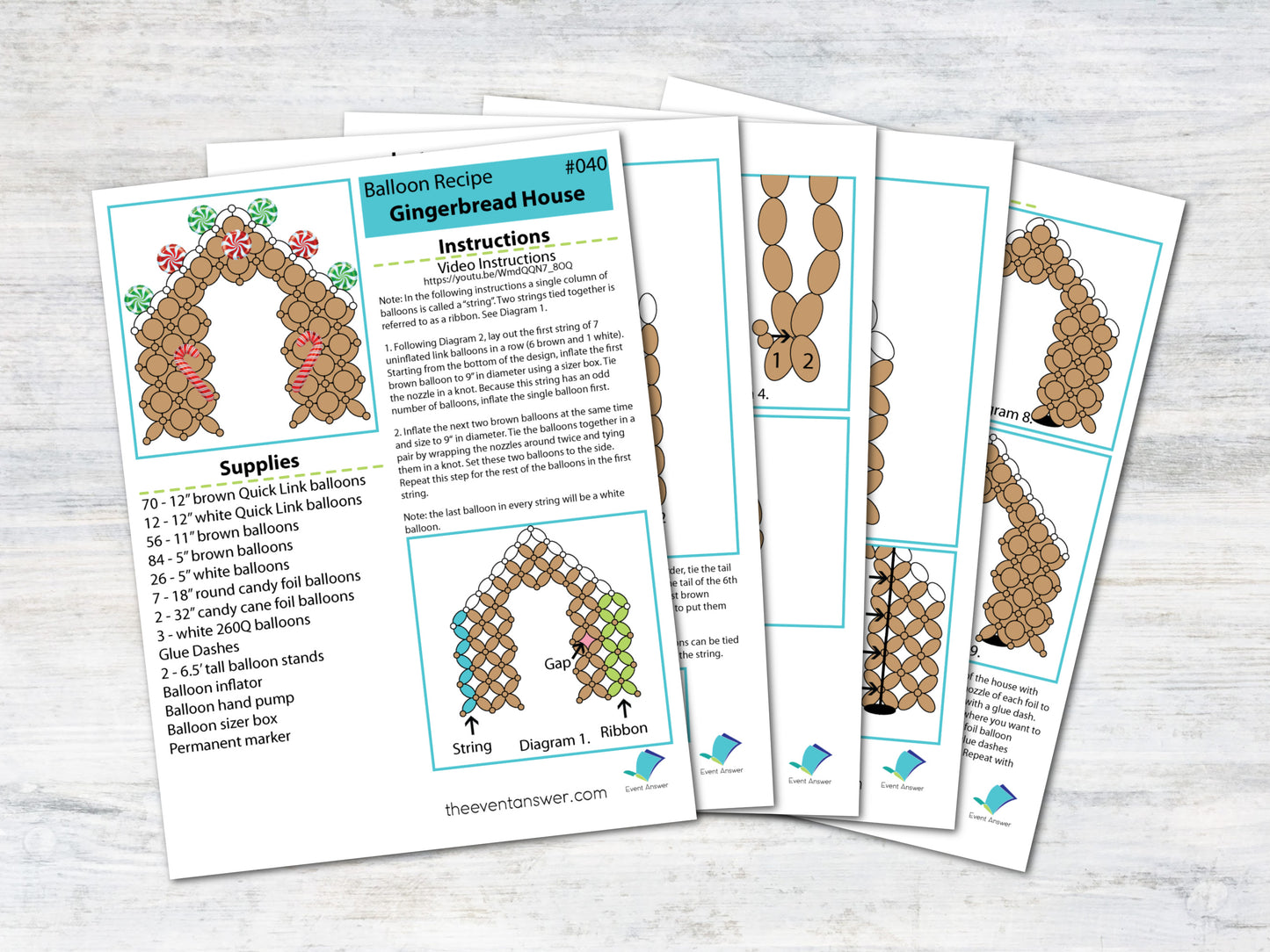 Gingerbread House Balloon Link Tutorial and Plans | Digital Balloon Recipe