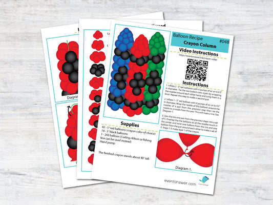 Balloon Crayon (40" tall) Tutorial and Plans | Digital Balloon Recipe