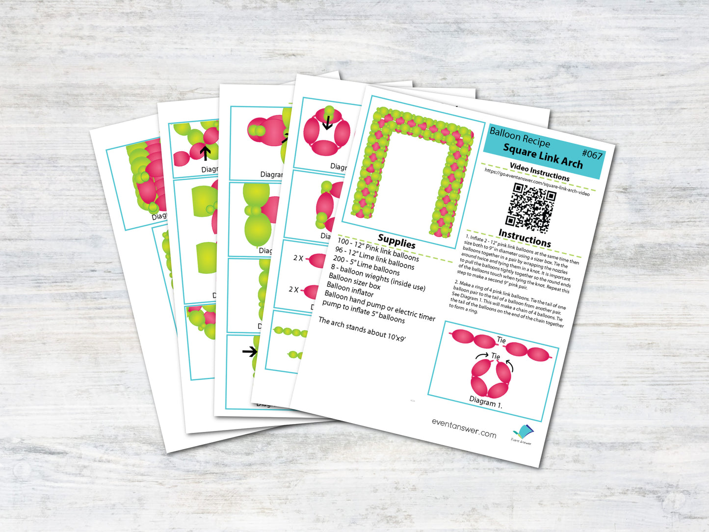 Square Link Balloon Arch Tutorial and Plans | Digital Balloon Recipe