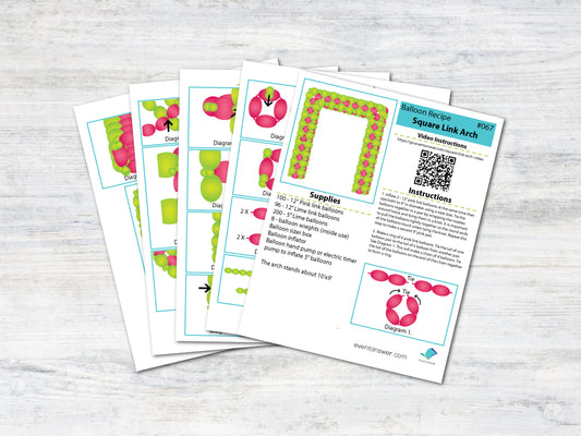 Square Link Balloon Arch Tutorial and Plans | Digital Balloon Recipe