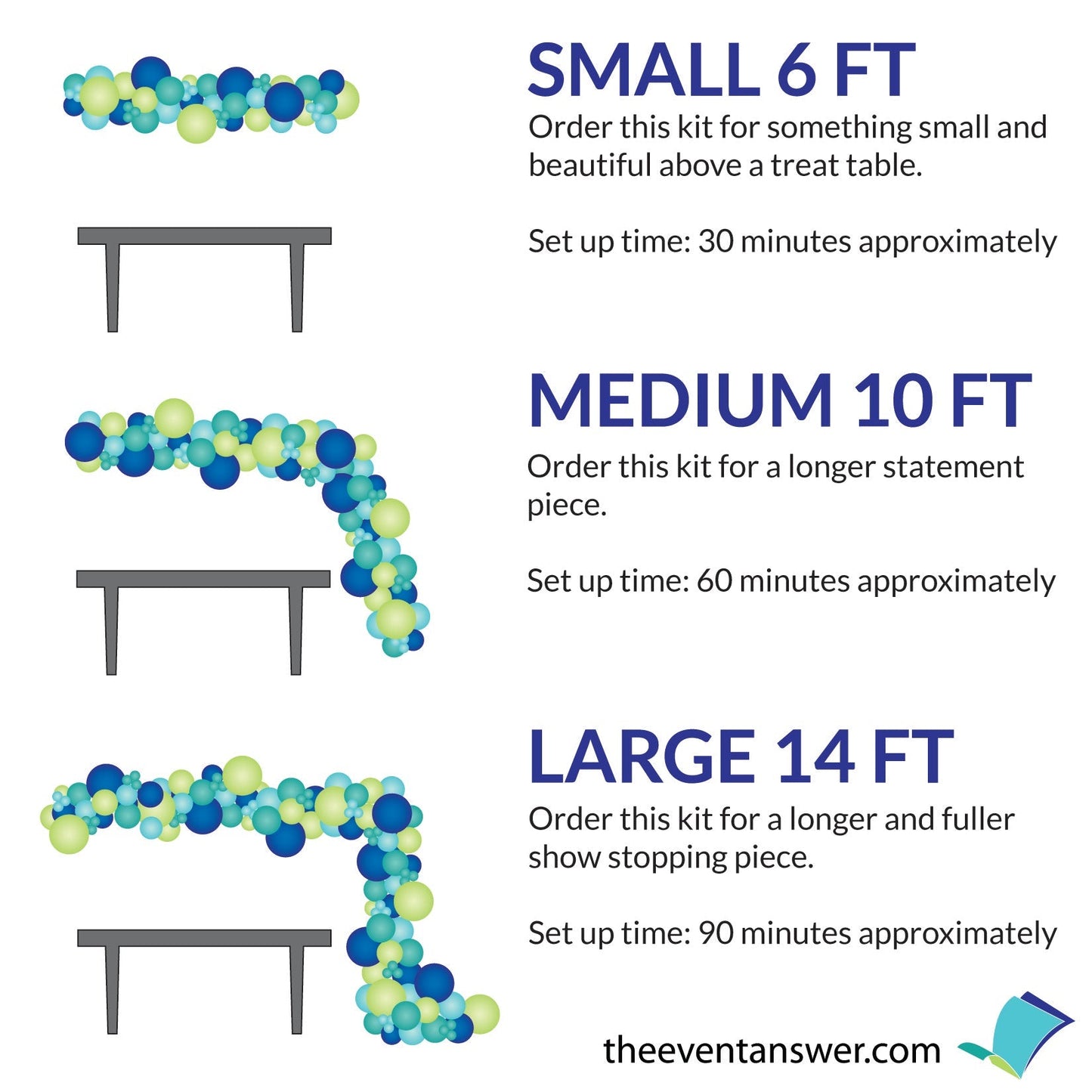 Organic Balloon Garland Kit - Boho Blue