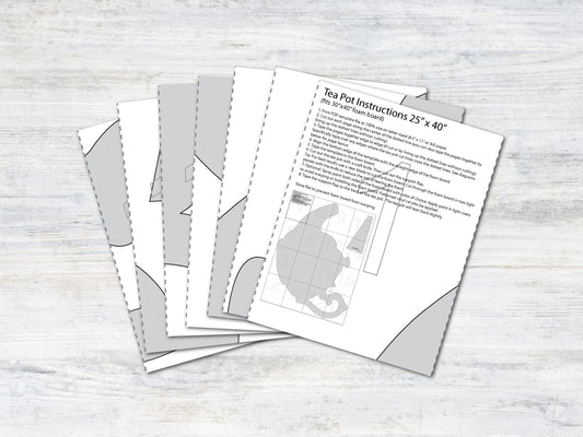 Tea Pot and Tea Cups Template and Tutorial | Digital Template