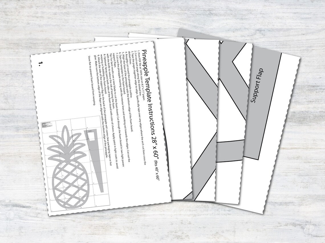 Freestanding 5' Pineapple Template and Tutorial | Digital Plans