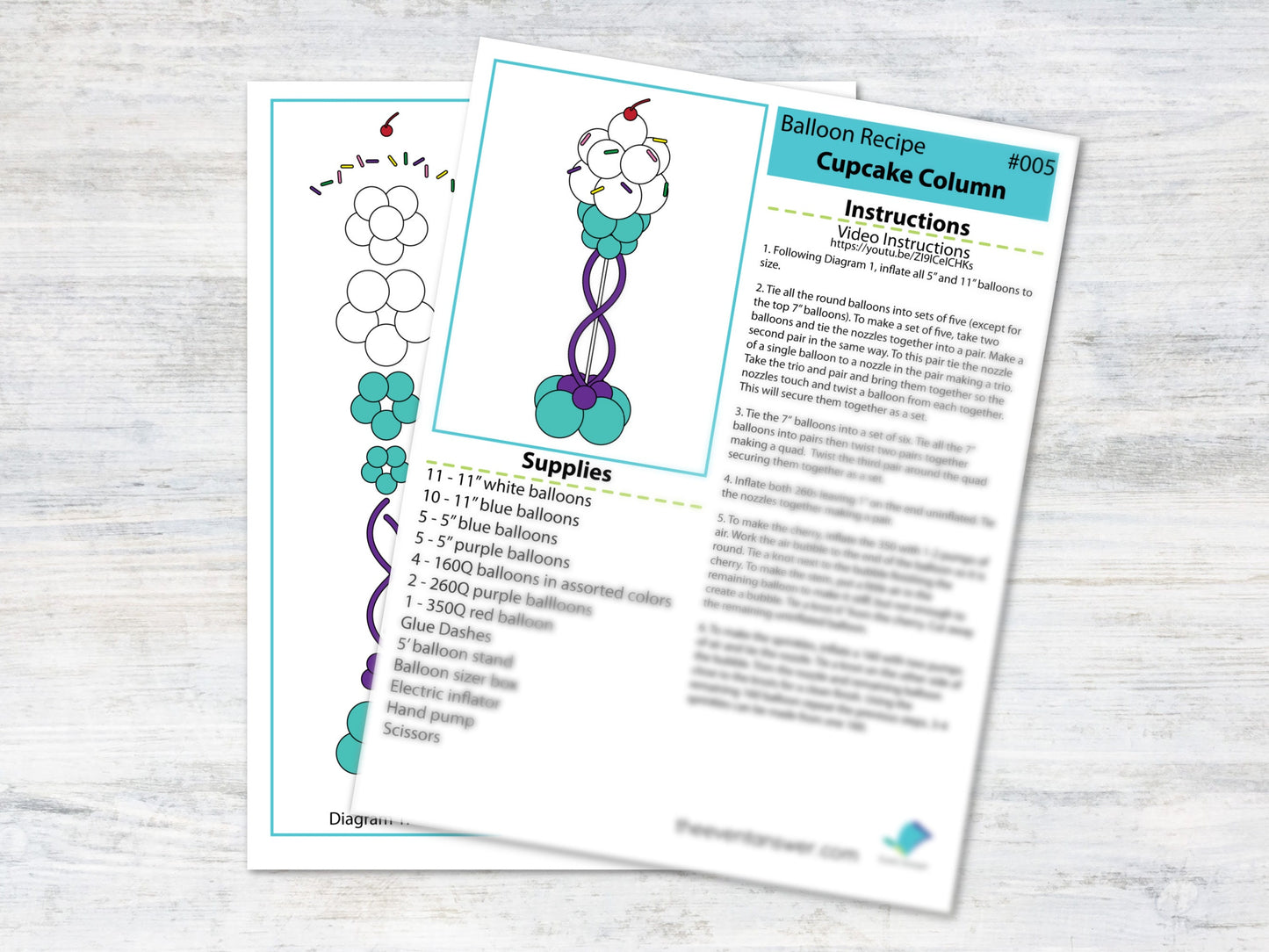 Cupcake Balloon Column Tutorial and Plans | Digital Balloon Recipe