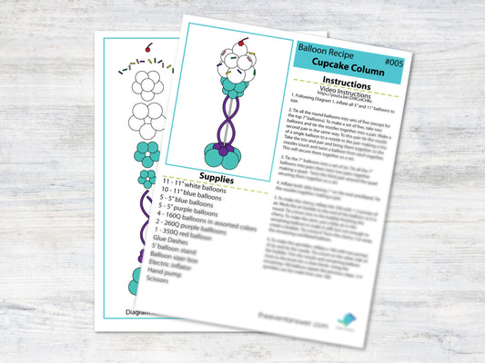 Cupcake Balloon Column Tutorial and Plans | Digital Balloon Recipe