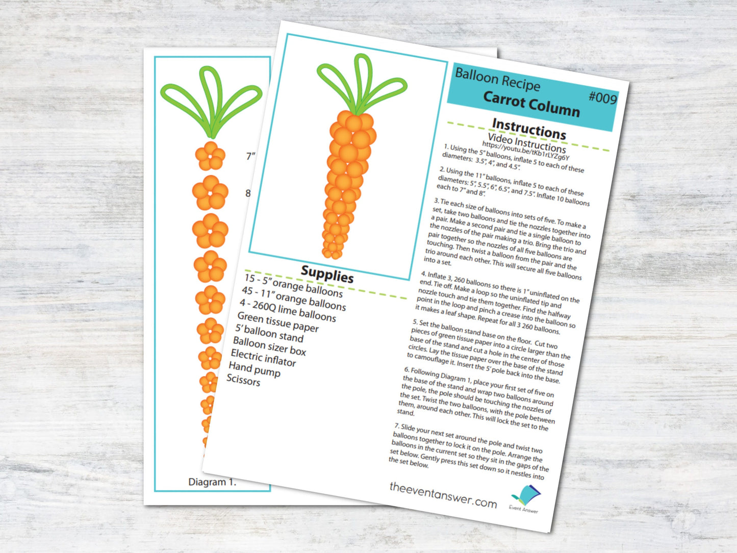 Carrot Balloon Column Tutorial and Plans | Digital Balloon Recipe