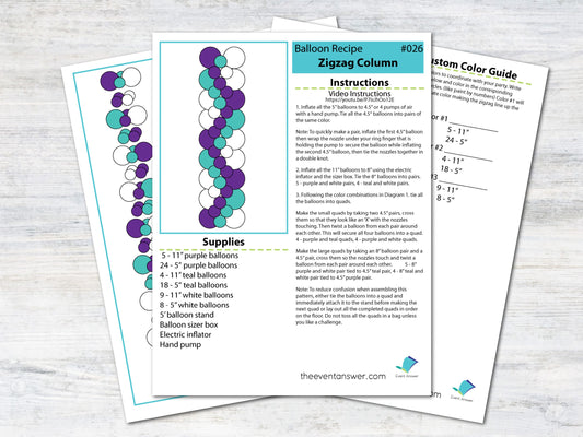 Zigzag Balloon Column Tutorial and Plans | Digital Balloon Recipe