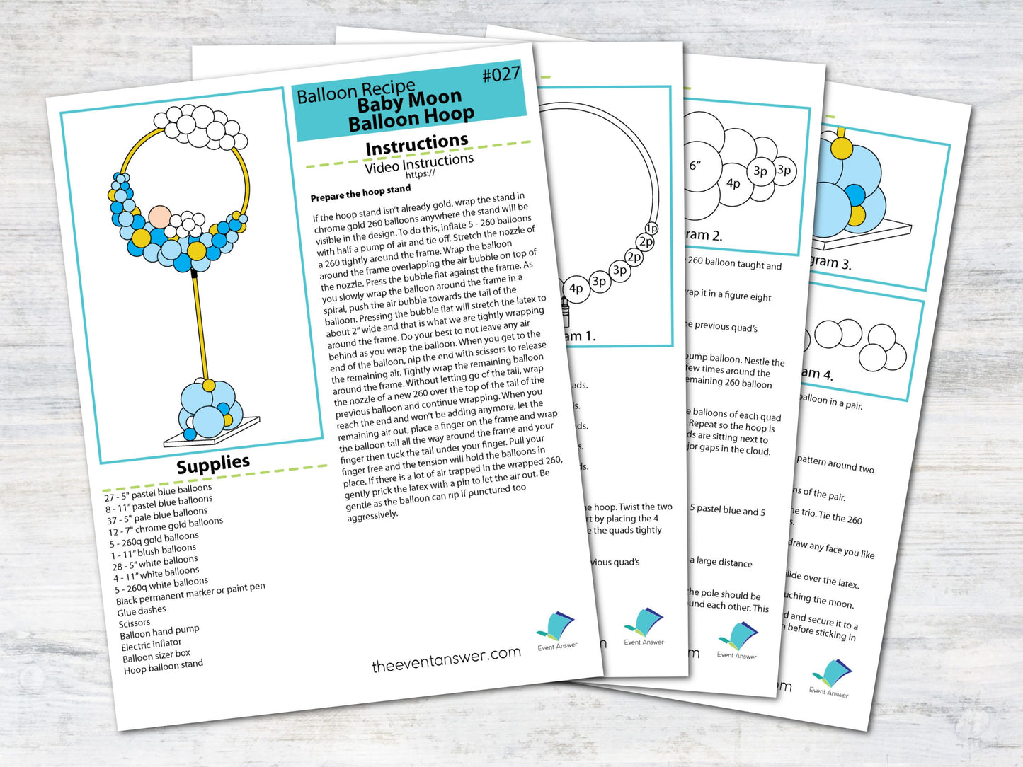 Over the Moon Baby Shower Circle Balloon Arch Tutorial and Plans | Digital Balloon Recipe