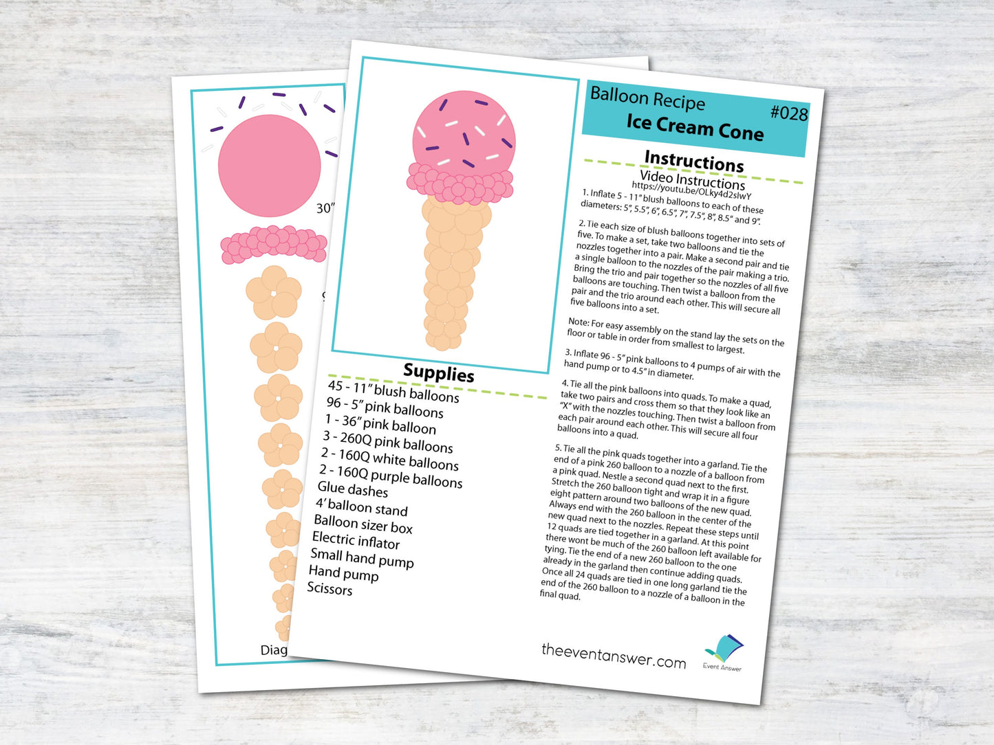 Balloon Ice Cream Cone Column Tutorial and Plans | Digital Balloon Recipe