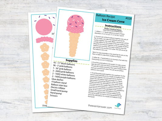 Balloon Ice Cream Cone Column Tutorial and Plans | Digital Balloon Recipe