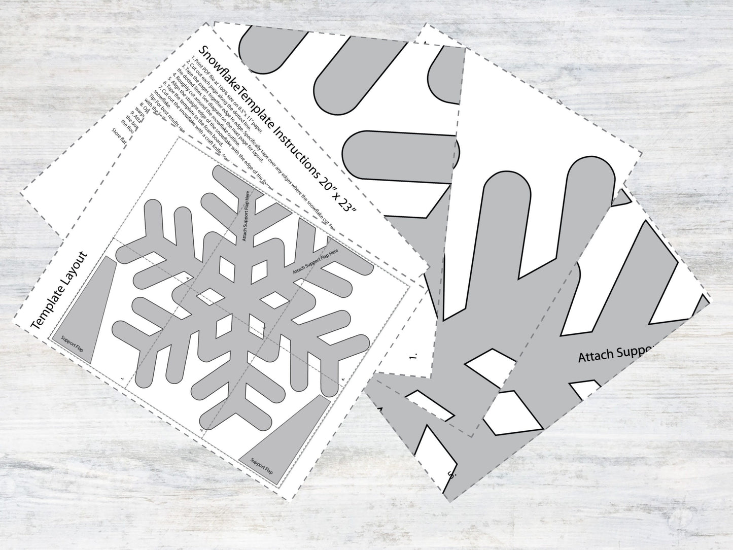 Freestanding Snowflake Template | Digital Template