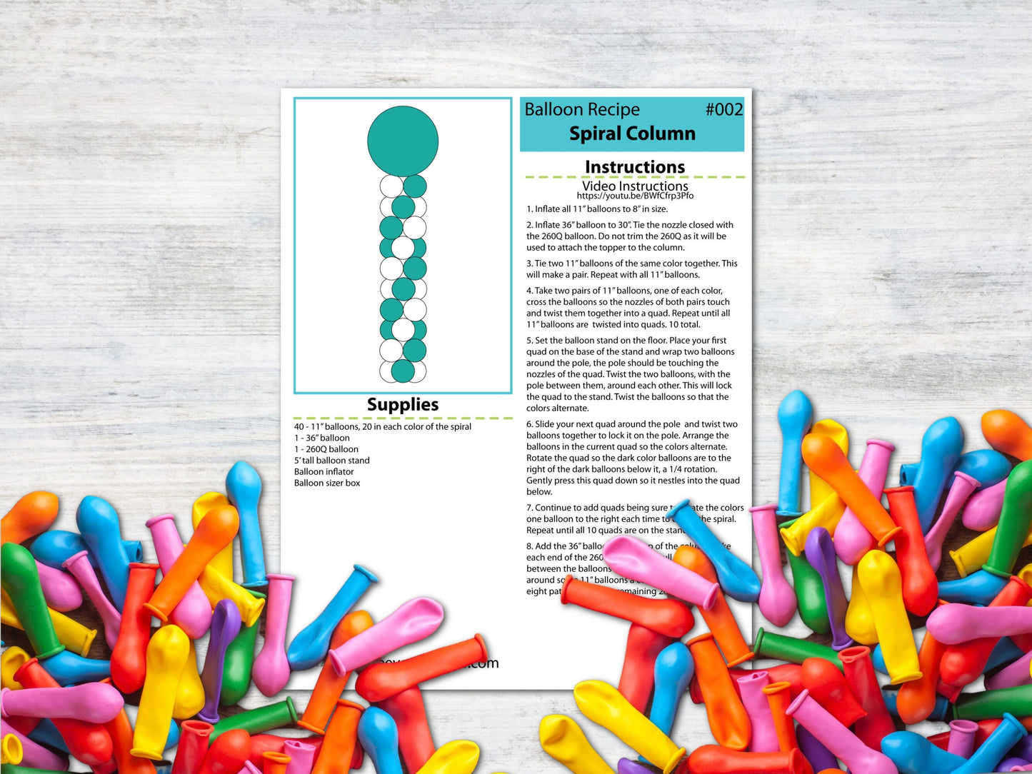 Spiral Balloon Column Tutorial and Plans | Digital Balloon Recipe