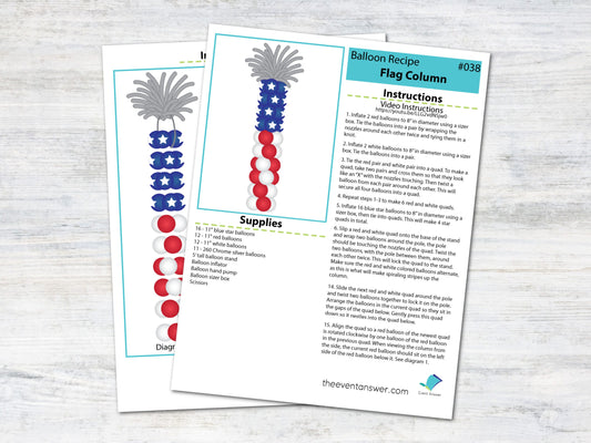 Flag Spiral Balloon Column Tutorial and Plans | Digital Balloon Recipe