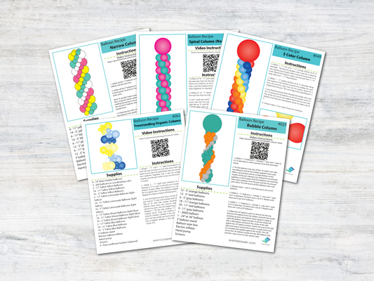 Columns Starter Bundle | 5 Essential Balloon Column Designs | Digital Balloon Recipes (PDFs)