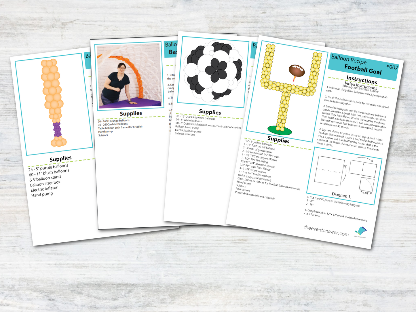 Sports Balloon Plans Bundle - Digital Balloon Recipes (PDFs)
