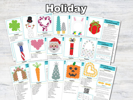Holiday Balloon Plans Bundle - Digital Balloon Recipes (PDFs)