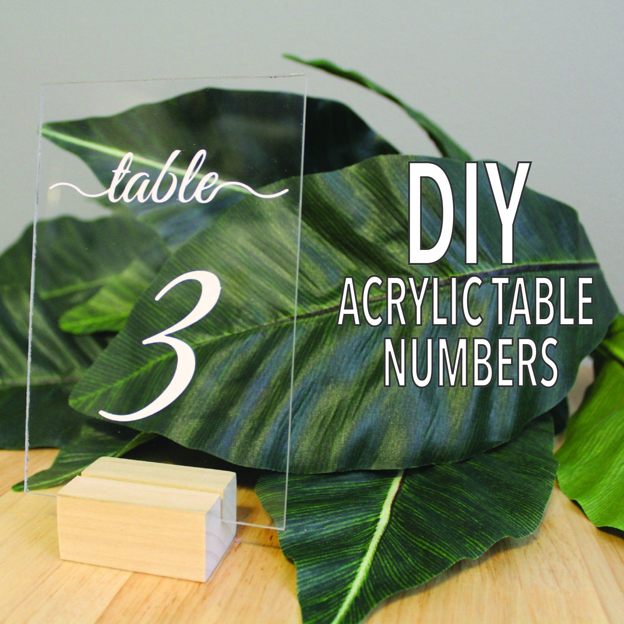 Table Number Tag Craft DIY Acrylic Table Number Signs Template & Instructions | Table Numbers ...