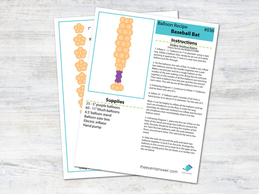 Baseball Bat Balloon Column Tutorial and Plans | Digital Balloon Recipe